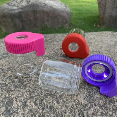 China Tight Storage Herb Stash Container Led Magnifying Mag Glass Jar Hot Air Selling Viable for sale