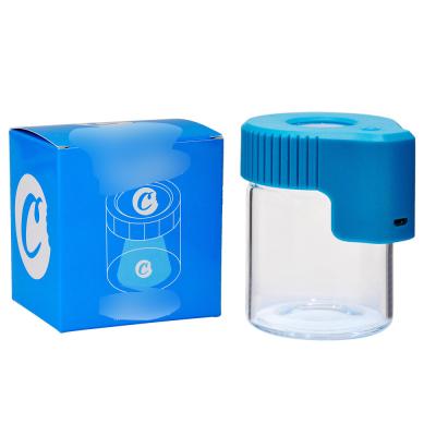 China Portable Air Tight Glass Storage Stash Herb Container With Led Light Expanding Pot And Usb Charger Mag Jar for sale