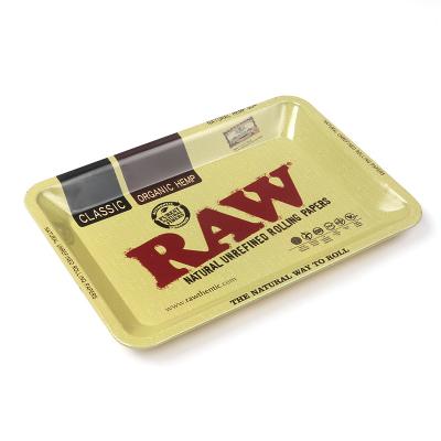 China Small Size Rolling Grinding Tray Portable Rectangular Metal Service Tray 18*12.5cm Tobacco for sale