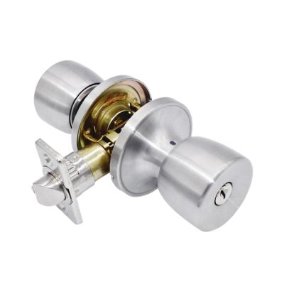 China Apartment Stainless Steel Cylinder Entry Knobset Operate Button Tubular Door Lock for sale