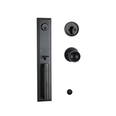 China Single Lock Home/Hotel/Office/School Door Mortise Handleset Black High Quality Handle Exterior Door for sale