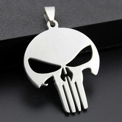 China Skull Shape Design Trendy Jewelry Stainless Steel Hiphop Hollow Punk Pendant Set For Men for sale