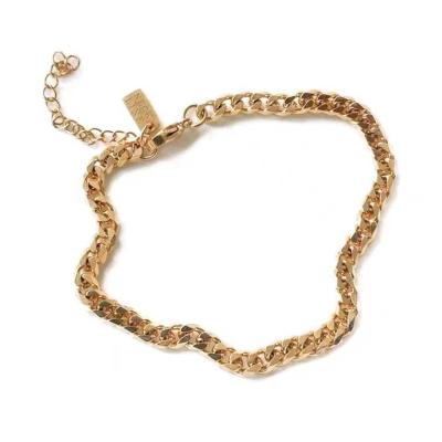 China Luxury High Quality Women Foot Jewelry Anklets 18K 14K Gold Plated Stainless Steel Cuban Link Anklet Chain for sale