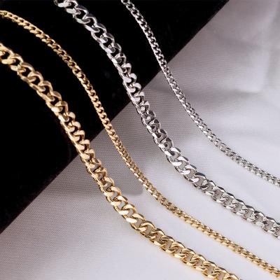 China Customized Slim Mens 14K Cuban Link Chain Stainless Steel Necklace FASHIONABLE Stainless Steel for sale