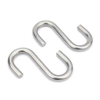 China Heavy Industry Multi-functional stainless steel 316 solid metal S hook coarse bearing for bathroom kitchen supermarket rack wardrobe for sale