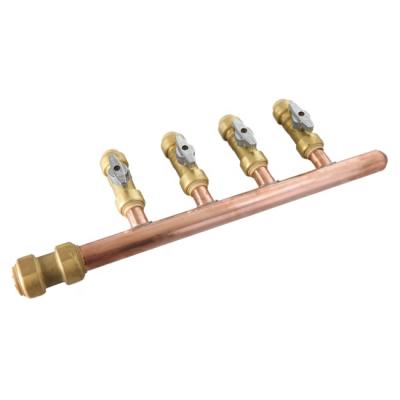 China Construction copper manifold with brass thrust adjustment ball valve for sale