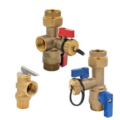 China General Lead Free 3/4 Inch Water Heater Service Valve Kit With Pressure Relief Valve for sale