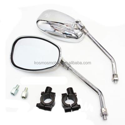 China Universal ATV/Motorcycle/Scooter/Dirt Bike Chrome Handle Bar End Rearview Side Mirrors For Honda Kawasaki Suzuki Yamaha Motorcycle Cruiser Dirt Bike Scooter ATV for sale