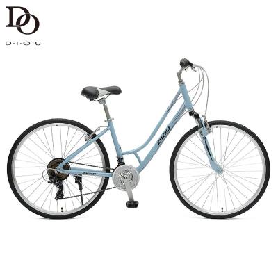 China Street bicicleta bicycle for unisex custom 21 speed V brake lady alloy 700c city hybrid bike for sale