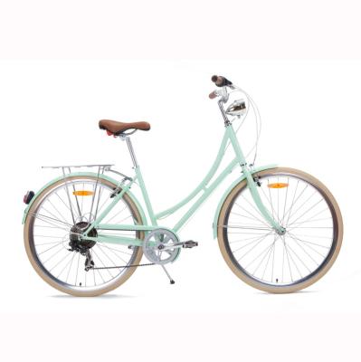 China Custom 7 Speed ​​Alloy Frame Popular Wholesale Women's Street Bicycle 24 Inch Lady Bike City Bike for sale