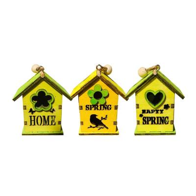 China Mini Color Luxury Painting Spring Day Easter Bird House Ornaments for sale