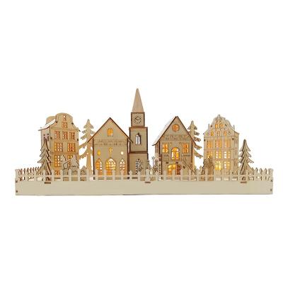 China Latest Design 2022 Luxury Home Decoration Small Town Wood Craft for sale