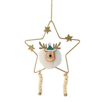 China Luxury Hanging Christmas Tree Ornaments Santa Reindeer Furry Pendant for sale