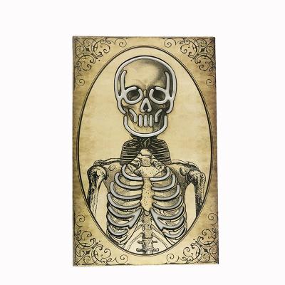 China Luxury Mexico Day of the Dead Halloween Garden Light LED Wooden Human Skeleton Decoration for sale