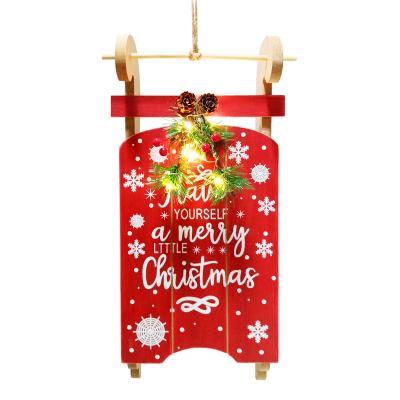 China Luxury LED Light Christmas Wooden Sleigh for sale