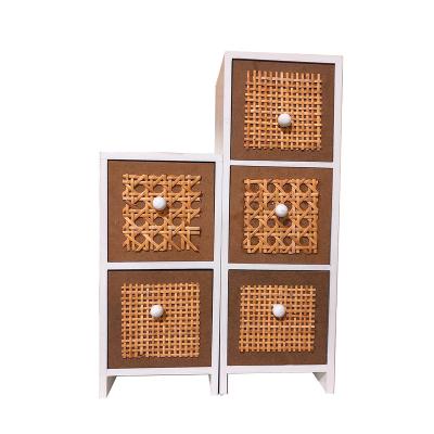 China luxury home decor wood storage cabinet with decoration bamboo tray for sale