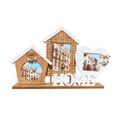 China Luxury Home Wooden Bamboo Craft Basket Weaving Picture Frame for sale