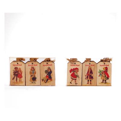 China Unique Grinch Boxed Little Girl Pattern Christmas Wooden Hanging Decorations Home Decor for sale