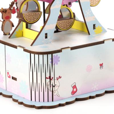 China Europe factory price cheap wooden wooden box decoration wheel carousel for sale