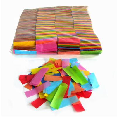 China Hand Throwing Flame Retardant Confetti Flammable Tissue Paper Confetti Rectangles 55x17mm Slowfall Confetti for sale