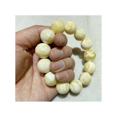 China Wholesale Polishing 100% Amber Beads High Quality Natural Russian Baltic 16-18mm Round Muslim Prayer Beads for sale