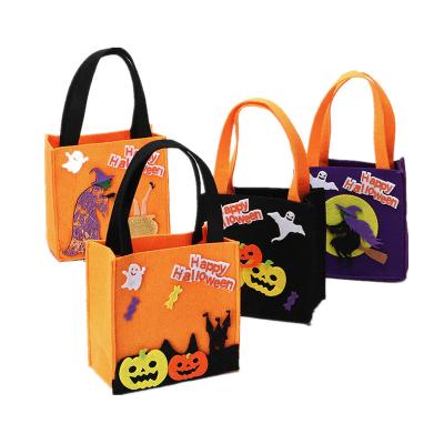 China Festival Decoration Halloween Gift Storage Kindergarten Kids Kindergarten Fabric Nonwoven Textiles Bag Carry Decoration Halloween Candy Bag for sale