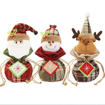 China New Christmast Ornament Christmas Children's Gift Bag Knitted Apple Bag Eve Candy Gift Bag for sale