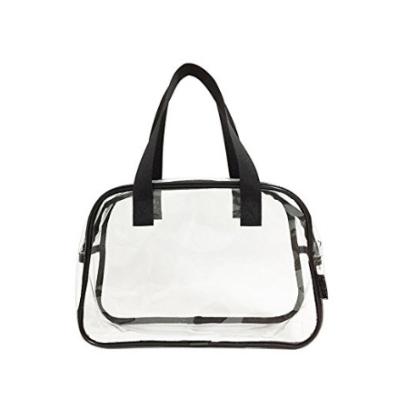 China Promotional Fashion Accept Tote Bag Transparent Pvc Clear Handbag Custom Made Waterproof Tote Hand Bag for sale