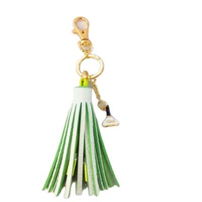 China New Design Tassel Bag Women PU Tassels Circle Car Key Chain Tassel Acceories Hanging Buckle Leather Keychain Bag Key Gift Accessory for sale