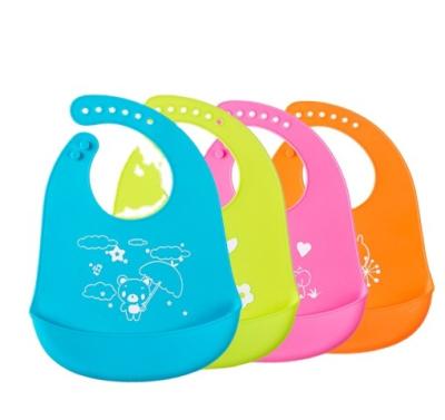 China High Quality Widely Praised Antibacterial Full Color Printing Safety Silicone Baby Bibs for sale