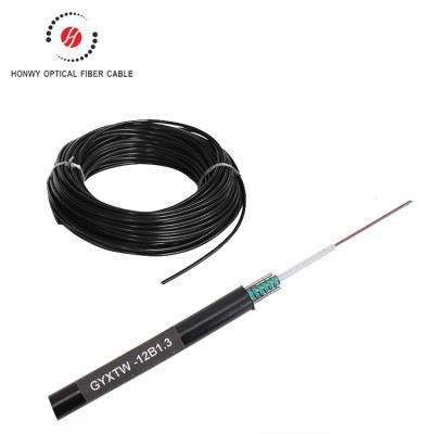 China Duct / GYXTW uni-tube f core aerial g652d 6 8 12 outdoor armored single mode 2 - 4 fiber optic cable for sale