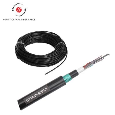 China Outdoor Duct/Jacket 12 Aerial Factory Wholesale Direct Burial Dual 24 48 Core GYTA53 Fiber Optic Cables for sale