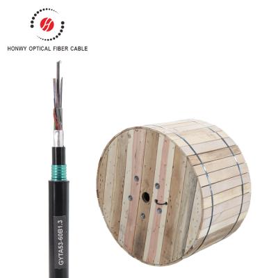 China Hot Sale 24 Core Black Polyethylene (PE) Direct Buried Fiber Optic Cable GYTA53 GYTA53 48 Fiber Optic Cable for sale