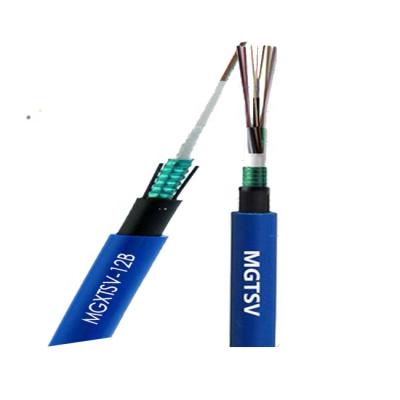 China Duct / HONWY Aerial Fiber Cable Factory Manufacture Mine Use Blue PVC Sheath MGXTSV MGTSV Fiber Optic Cable for sale