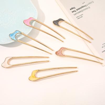 China Durable U-Shape Metal Hair Chopsticks Hair Acessories Woman Hair Pin Stick Chinese Hair Pins for sale