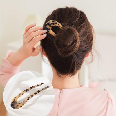 China Women Friendly Material Hair Accessories U Sticks Acetate U-shape Pear Hairpins Clips For Girl for sale