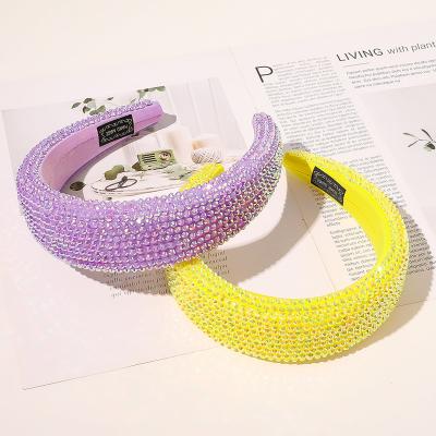 China Designer Bedazzled Headband Rhinestone Headbands Bling Headband Comfortable Soft Luxury Rhinestone Crystal Hair Hoop for sale