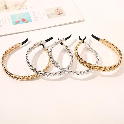 China Comfortable Wholesale Soft Metal Hair Bands Girls Headbands Chain Headband Accessories for sale