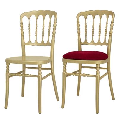 China Classic Cheap White Plastic Resin Crown Phoenix Gold Wedding Stacking Chairs for sale