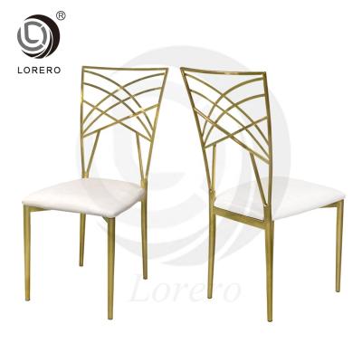 China High Quality Adjustable Stainless Steel Chair Metal PU (Size) Hotel Furniture Leather Part Wedding Folding Chair Decoration for sale