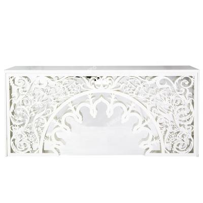 China Mordern New Design Wedding Furniture Hollow Out PVC Bar Counter For Wedding for sale