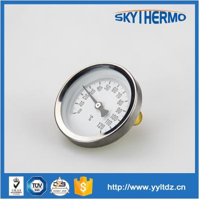 China Dial Bimetal Industrial Water Heater Remote Reading Porcelain Pipe Thermometer for sale