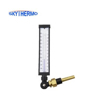 China Popular Adjustable Angle 9 Inch Blue Organic Liquid Inside Marine Use Industrial Glass Thermometer for sale