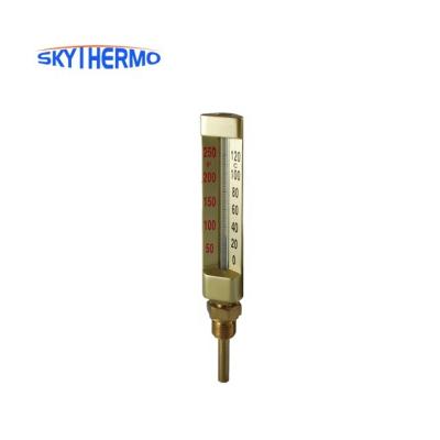 China Industrail Metal Shell Hot Water Straight Precision Glass Thermometer for sale