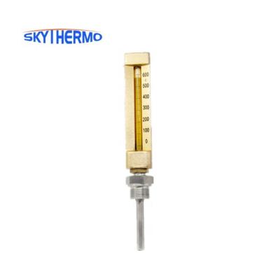 China Industrail Right Angle Industrial Golden Glass Thermometer V-Shaped Thermometer For Boat for sale