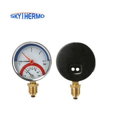 China ABS D80mm Iron Case / Iron Bottom Connection Thermomanometer With G1/2