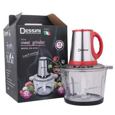 China Hot Selling Safe Operation DESSINI Kitchen Mini Home Use Mini Chopper Cleaver Machine Household Food Chopper for sale