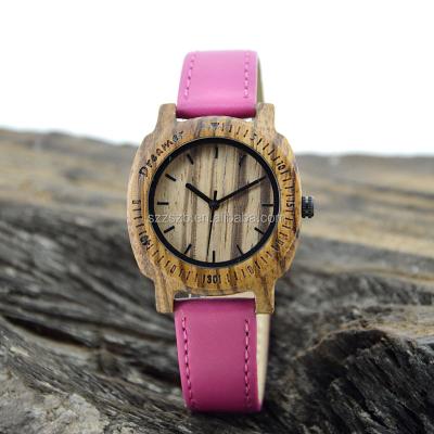 China 100% Natural Day/Date Bamboo Watch With Cork Strap Fashion Bamboo Wood Watch for sale