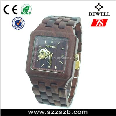 China Day/Date Waterproof Wood Watch Automatic Mechanical Wood Watch In Wrist for sale