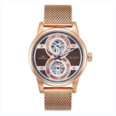 China 2019 Chronograph Rose Gold Chronograph Stainless Steel Men's Watch for sale